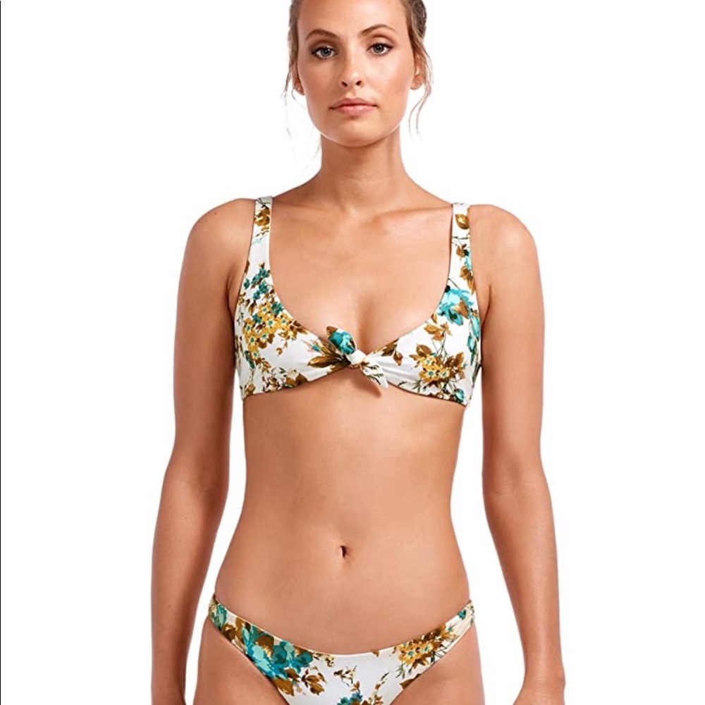 Vitamin A Lou front Tie Cuba libre bikini top
